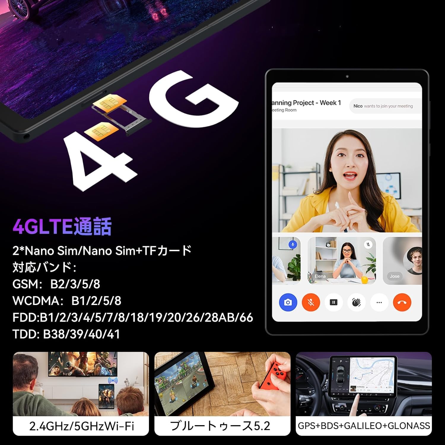 Amazon.co.jp: Alphawolf APad2 タブレット 8インチ 16GB+256GB 6軸